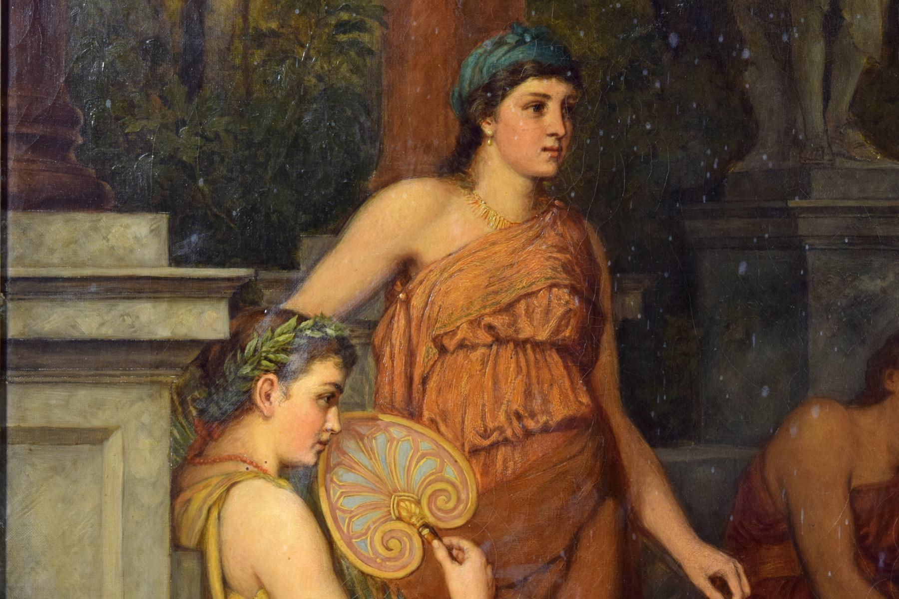 Siglo XIX, Escena de danza en la antigua Grecia firmada Johan Raphael Smith Lienzo