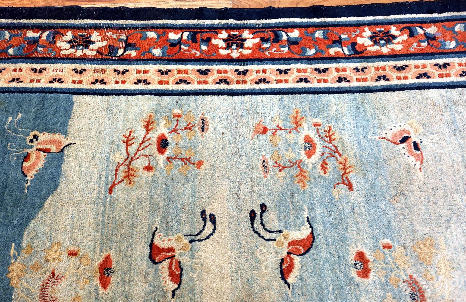 18th Century Kansu Carpet from China. Size: 9 ft 4 in x 14 ft 2 in 2