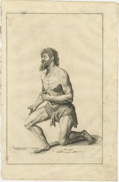 18th Century Kneeling Male Nude Academic Figure Study after de Lairesse, c1745