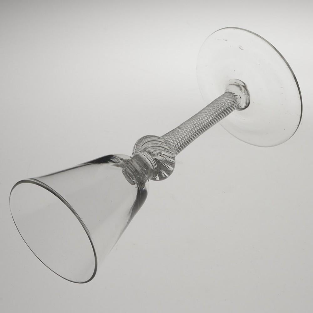 Knopped Air Twist-Weinglas aus dem 18. Jahrhundert, um 1750 (George II.) im Angebot
