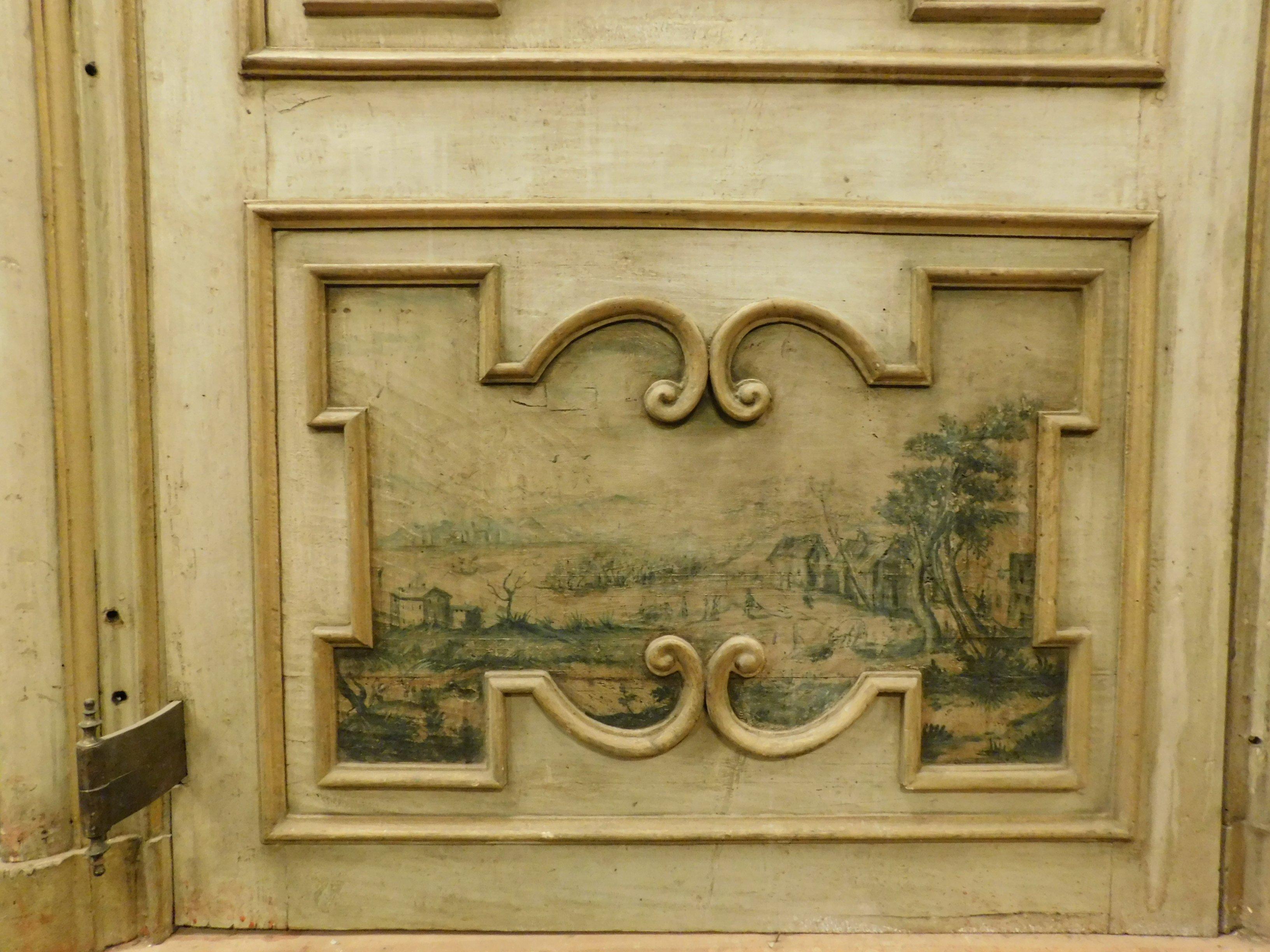 Porte, cadre, décoré des deux côtés, 700 Italie en vente 1