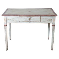 18th Century Lacquered Tuscan Desk Table with Hand Painted Decoration