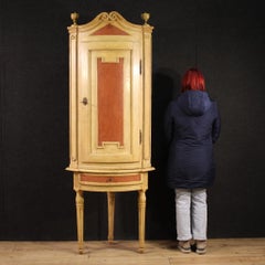 18th Century Lacquered Wood Italian Louis XVI Corner Cabinet, 1780
