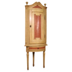 Gabinetto d
angolo Luigi XVI italiano del XVIII secolo in legno laccato, 1780