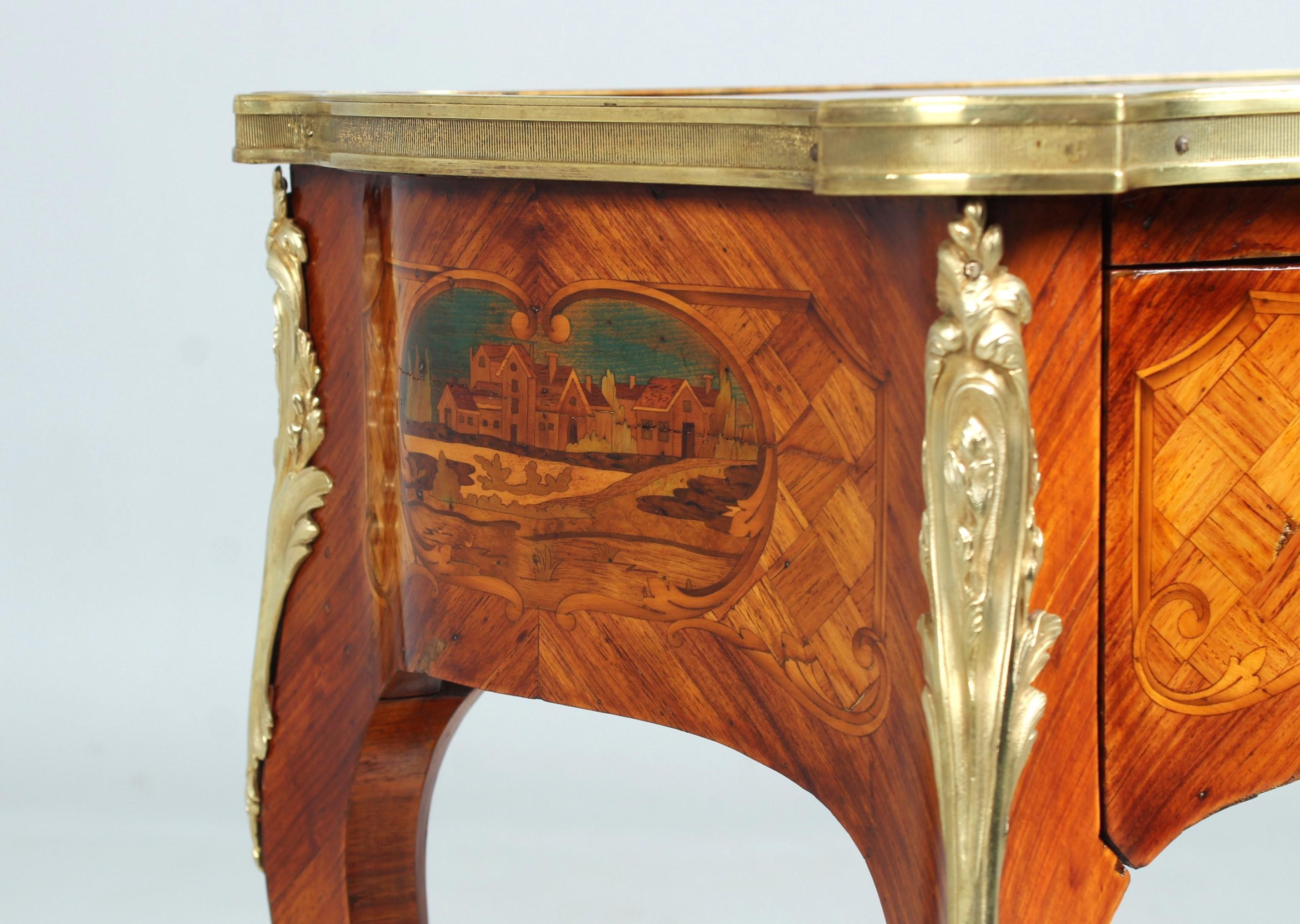  Ladies Desk with Fine Marquetry, Attributed to Beurdeley, Paris, circa 1880 For Sale 6