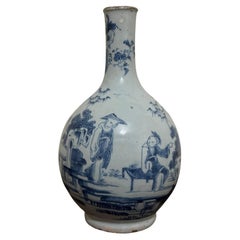 Used 18th Century Lambeth Pottery Delftware Bottle