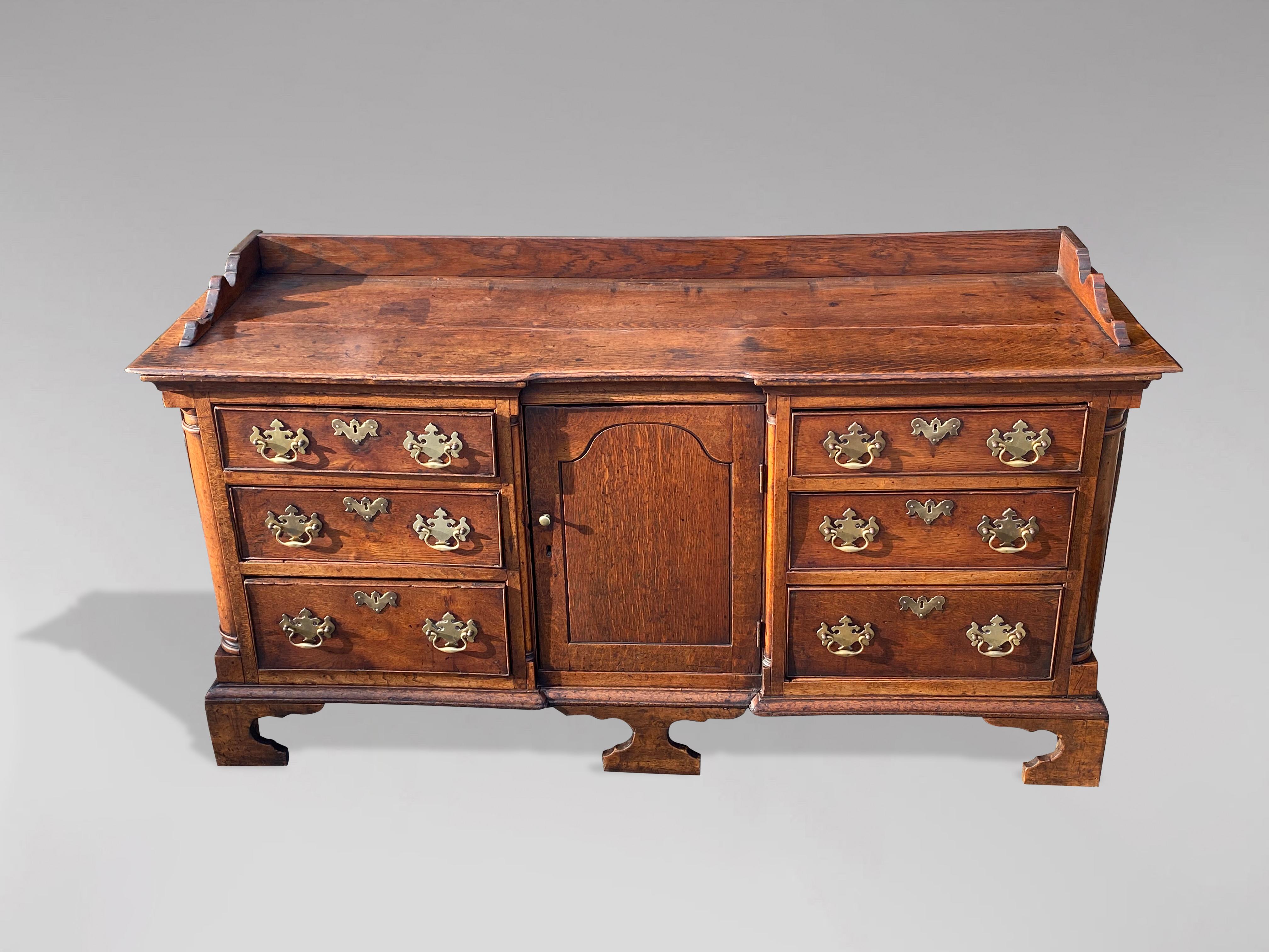 British 18th Century Lancashire Oak Dresser Base For Sale