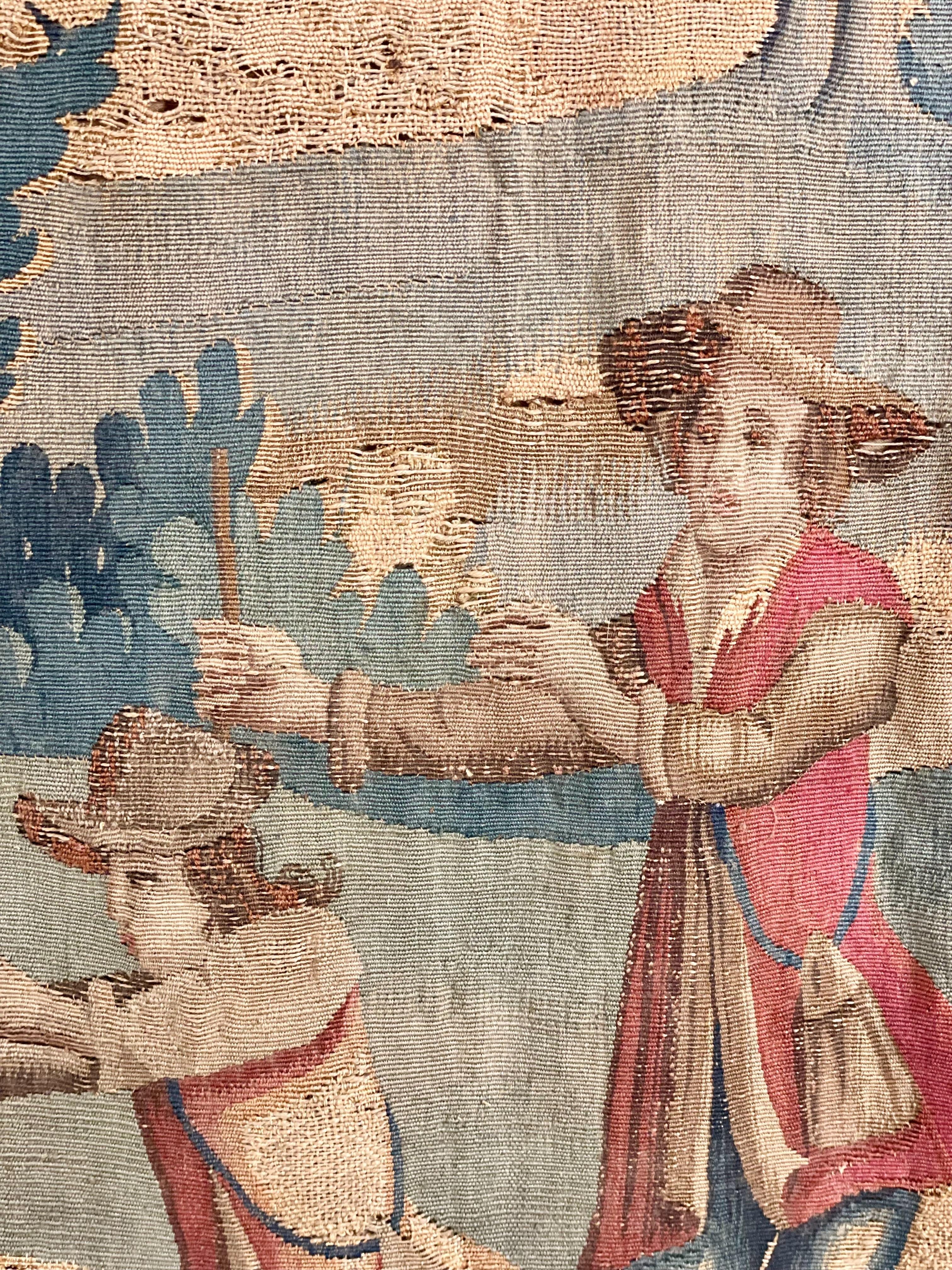 Seltener Aubusson Pastoral-Wandteppich, 18. Jahrhundert im Angebot 4