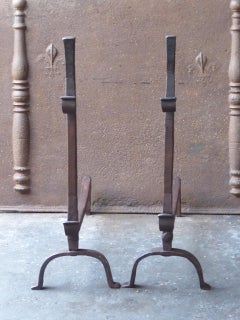 18th Century Large Andirons, Firedogs