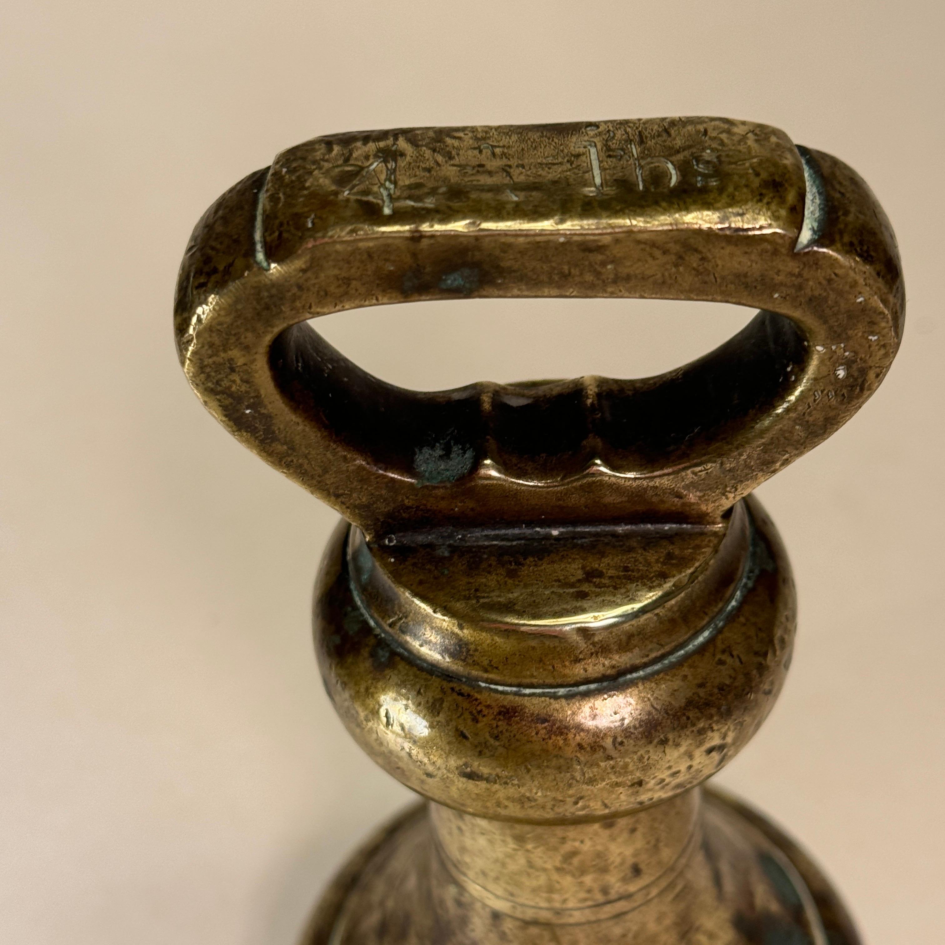 18th Century Large Antique Bronze Bell 1 lbs Letter Weight For Sale 6