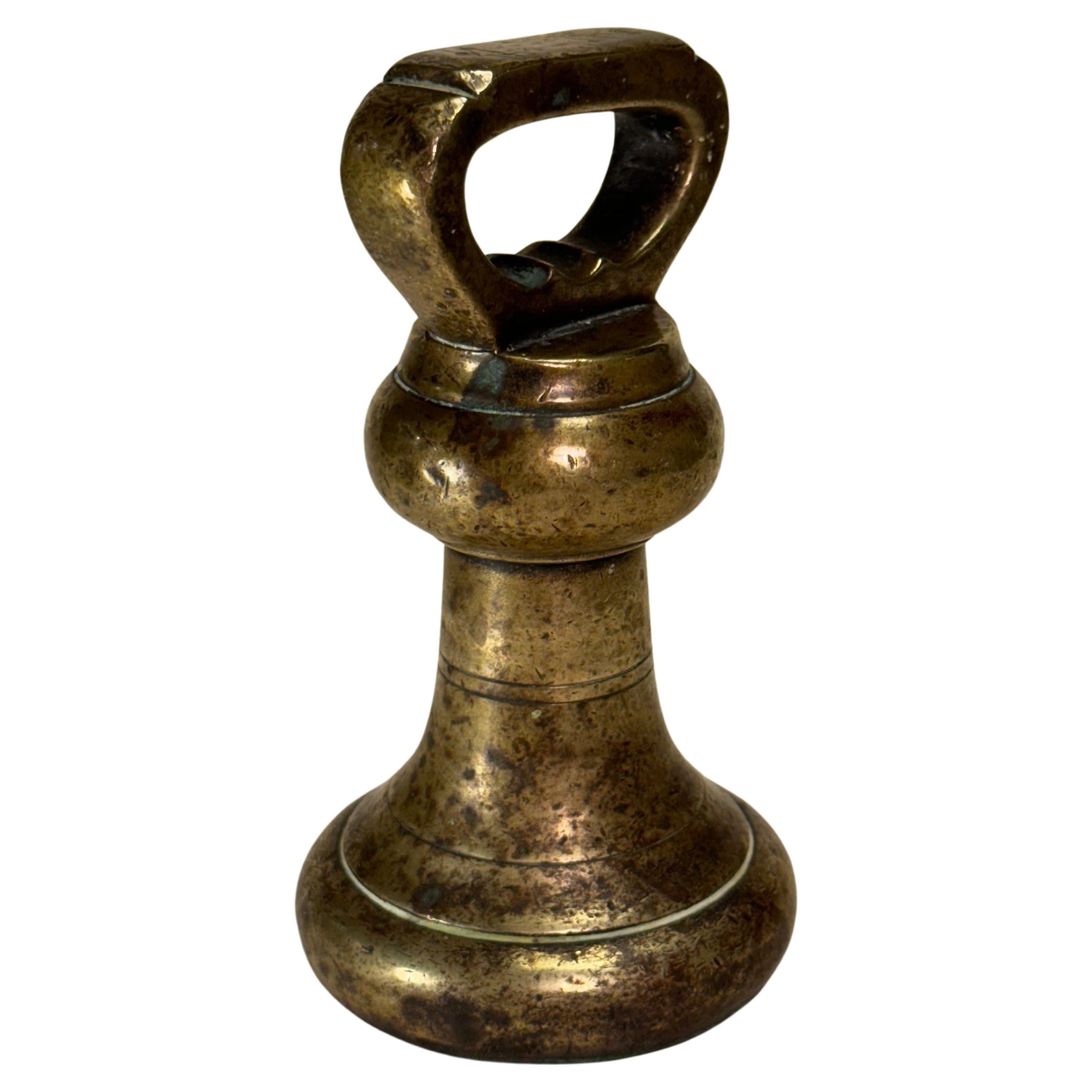 Baroque 18th Century Large Antique Bronze Bell 1 lbs Letter Weight For Sale