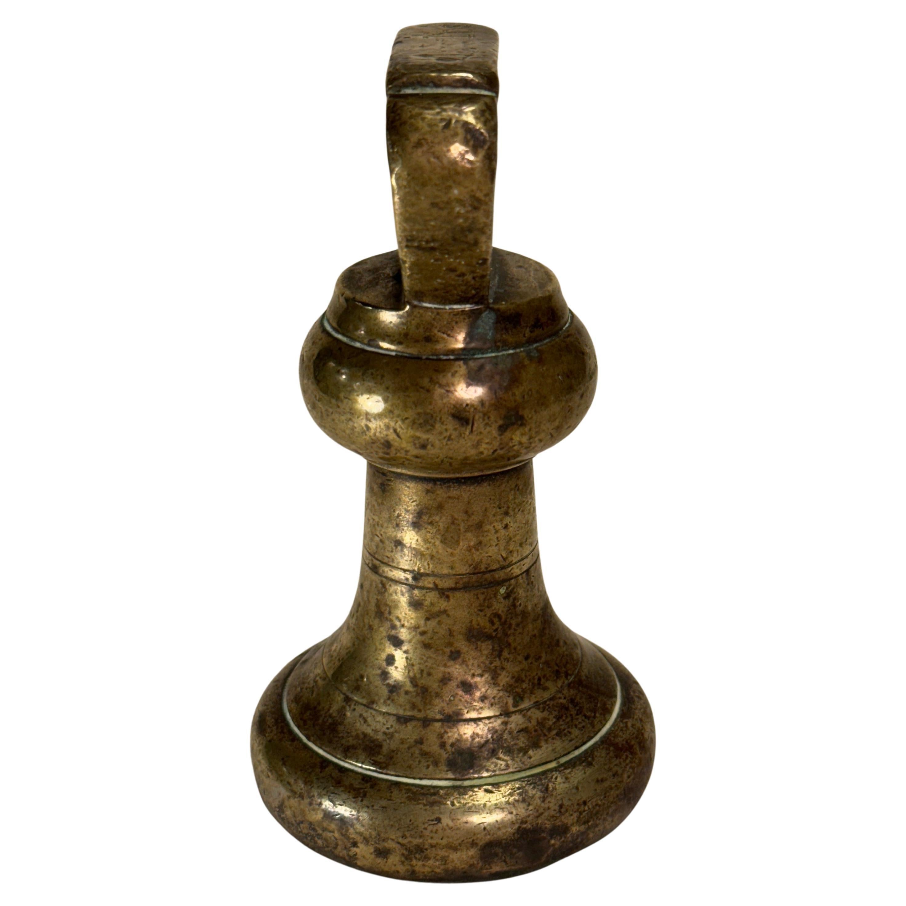Danish 18th Century Large Antique Bronze Bell 1 lbs Letter Weight For Sale
