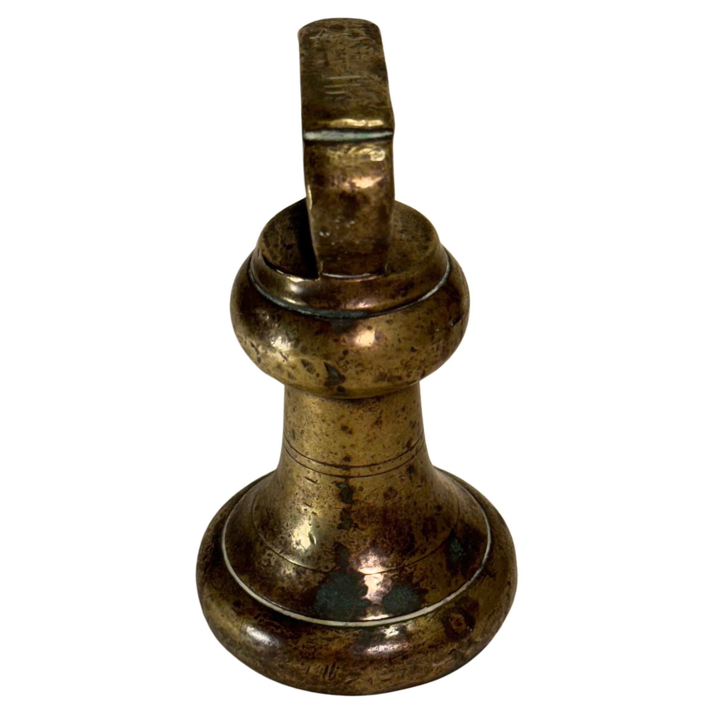 Hand-Crafted 18th Century Large Antique Bronze Bell 1 lbs Letter Weight For Sale