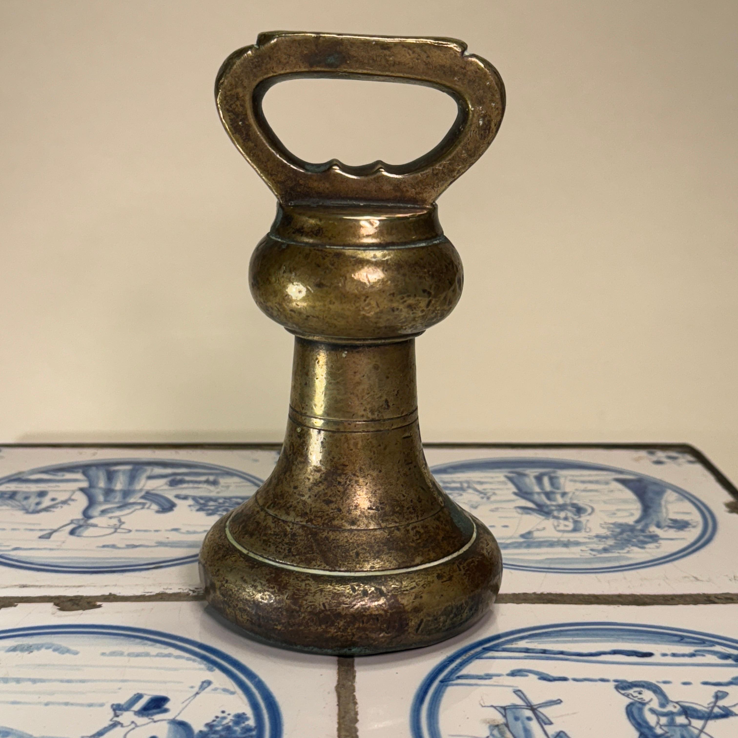 18th Century Large Antique Bronze Bell 1 lbs Letter Weight For Sale 3