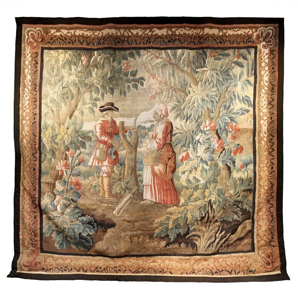 18th Century Large Aubusson Tapestry For Sale