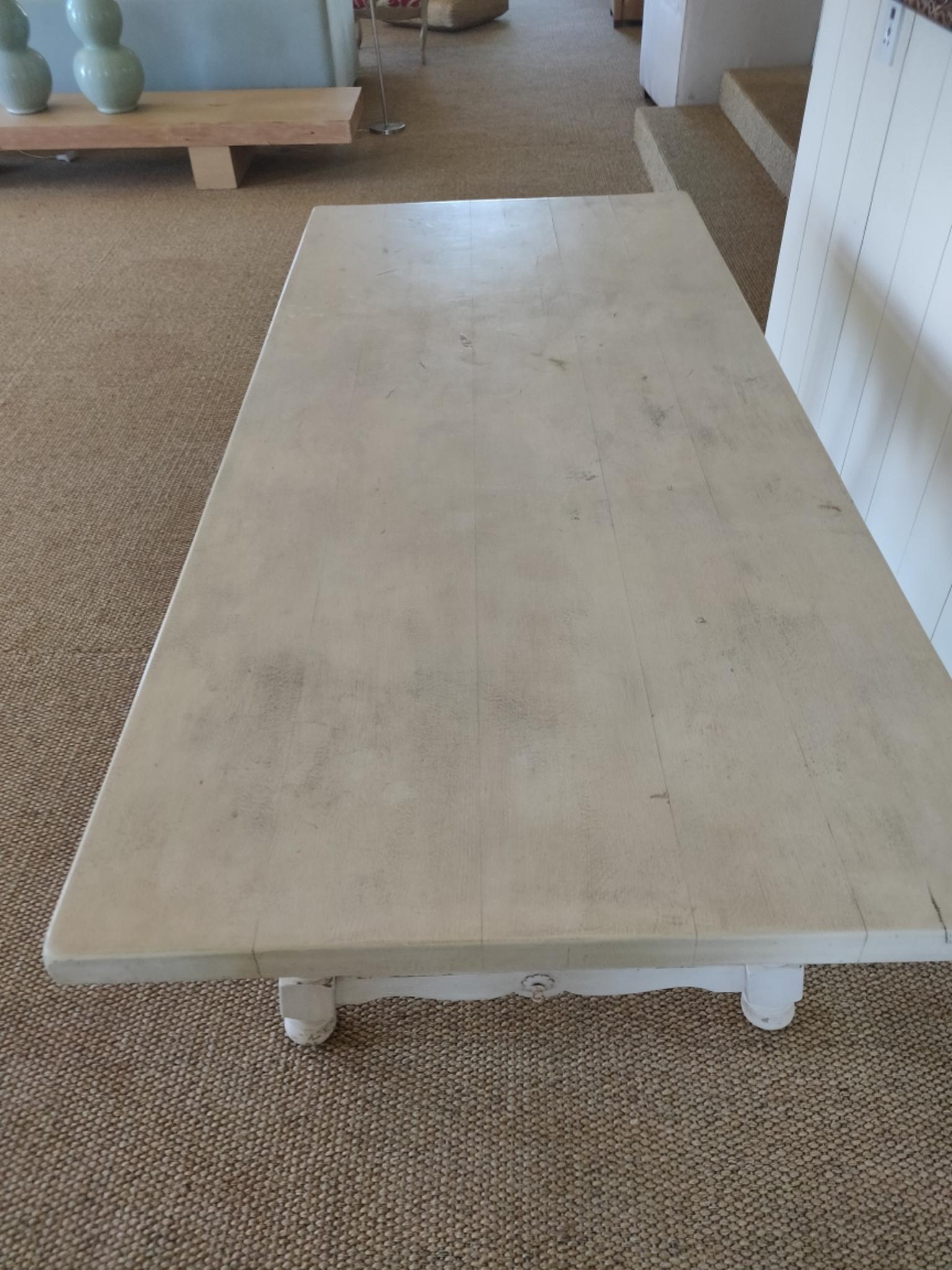 Espagnol Grande table de salle à manger espagnole du 18ème siècle en noyer blanchi en vente