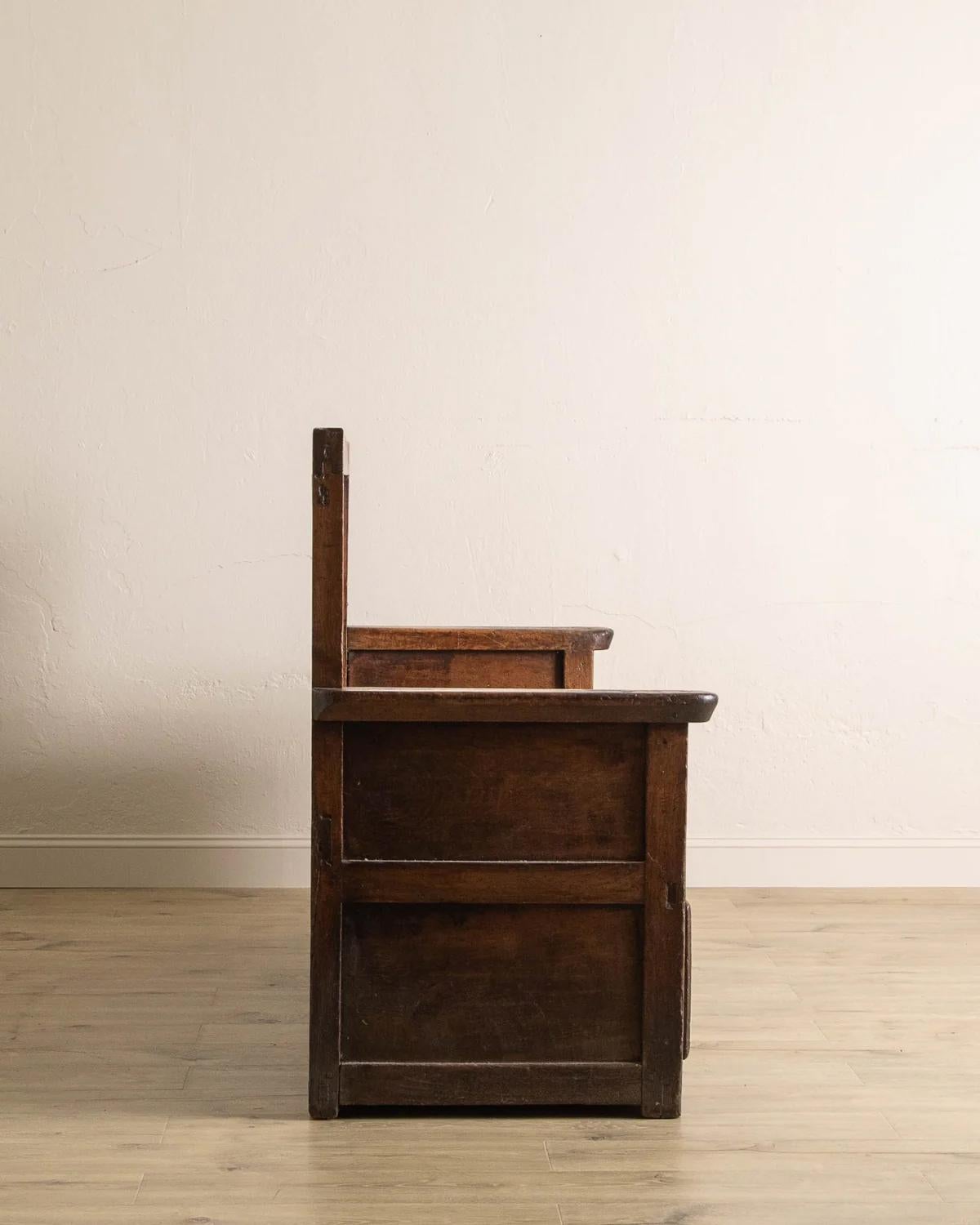 Danish 18th Century Large Dutch Oak Settle Bench For Sale