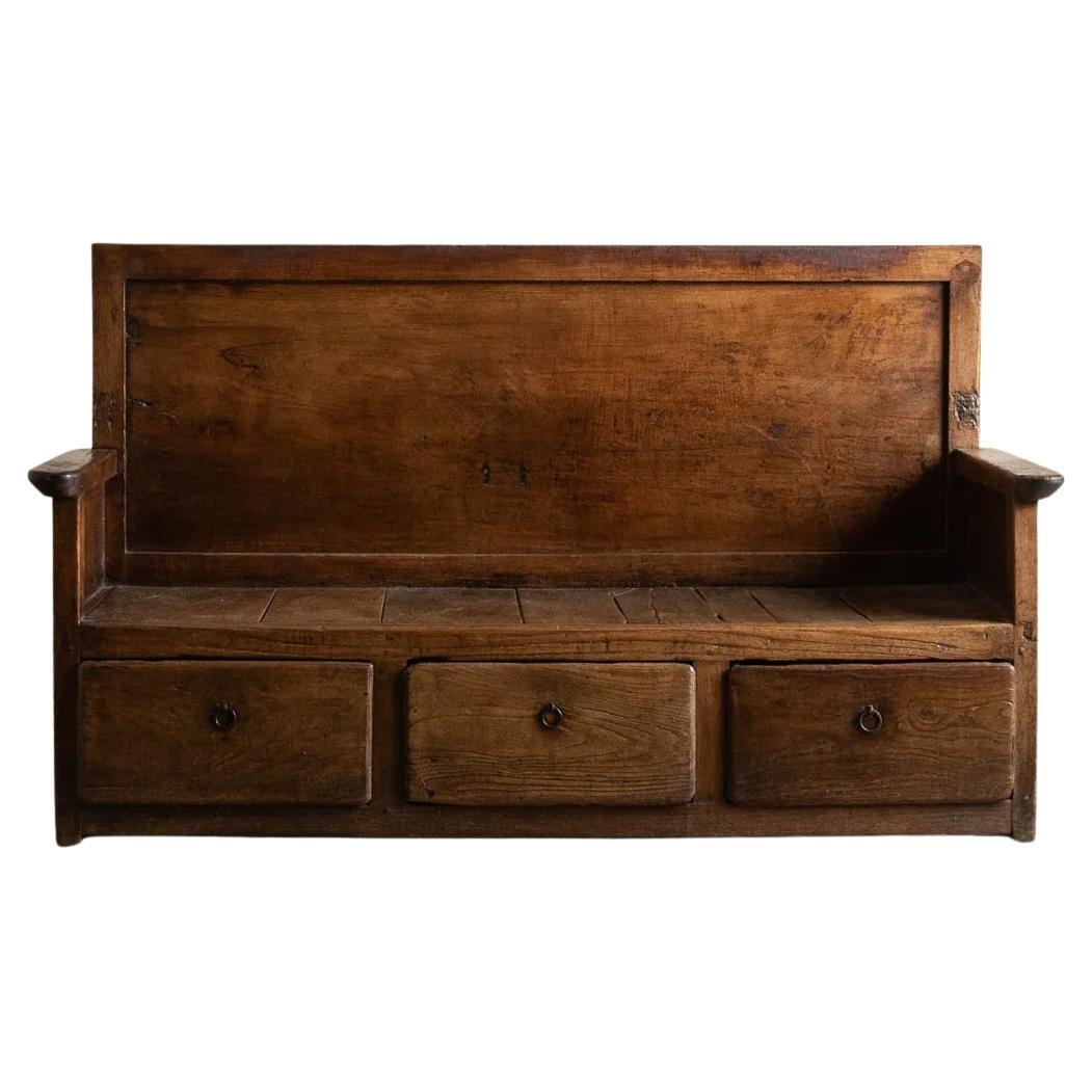 18th Century Large Dutch Oak Settle Bench For Sale