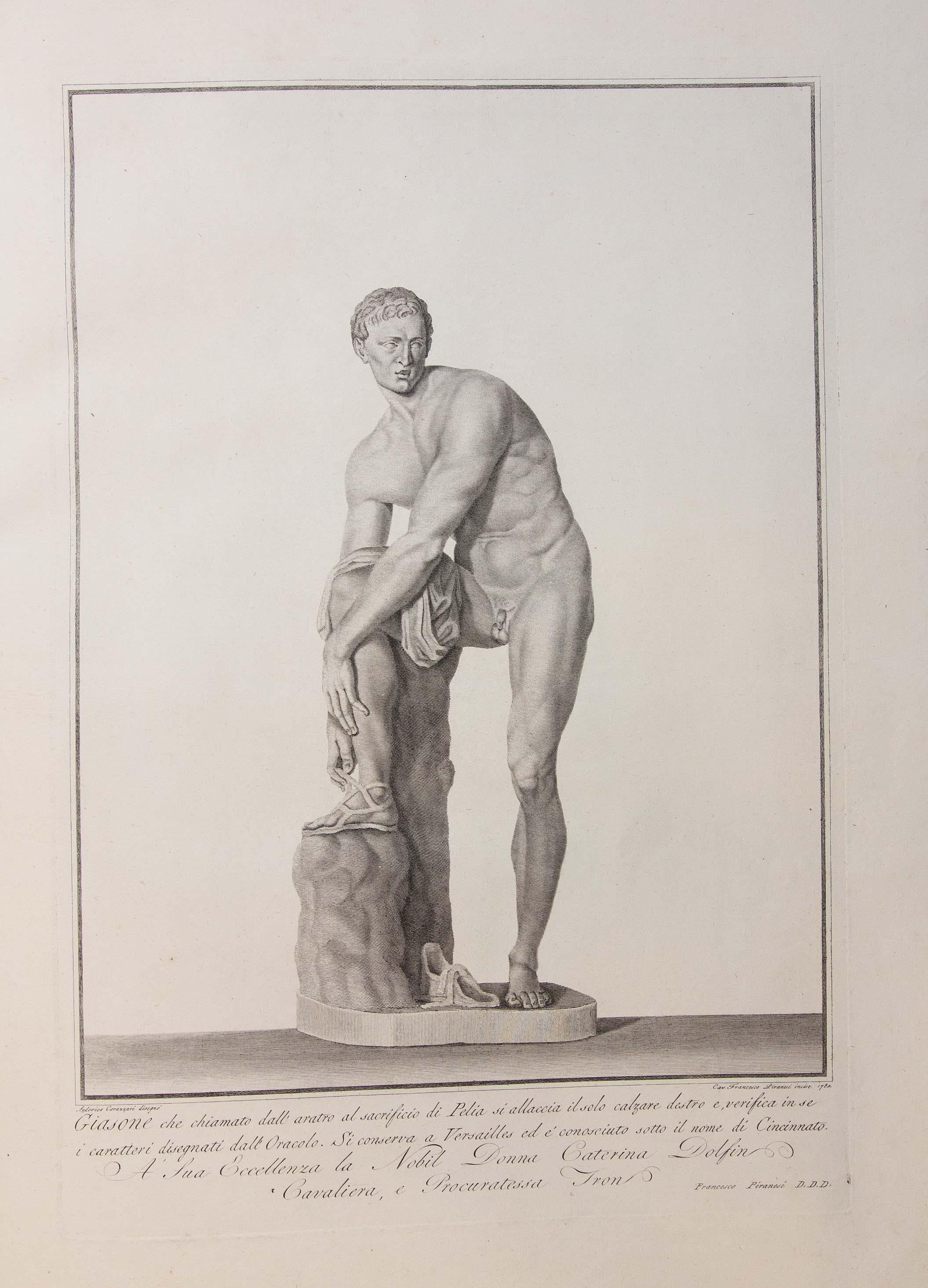 18th Century Large Folio 39 Engravings by Francesco Piranesi of Roman Sculpture 5