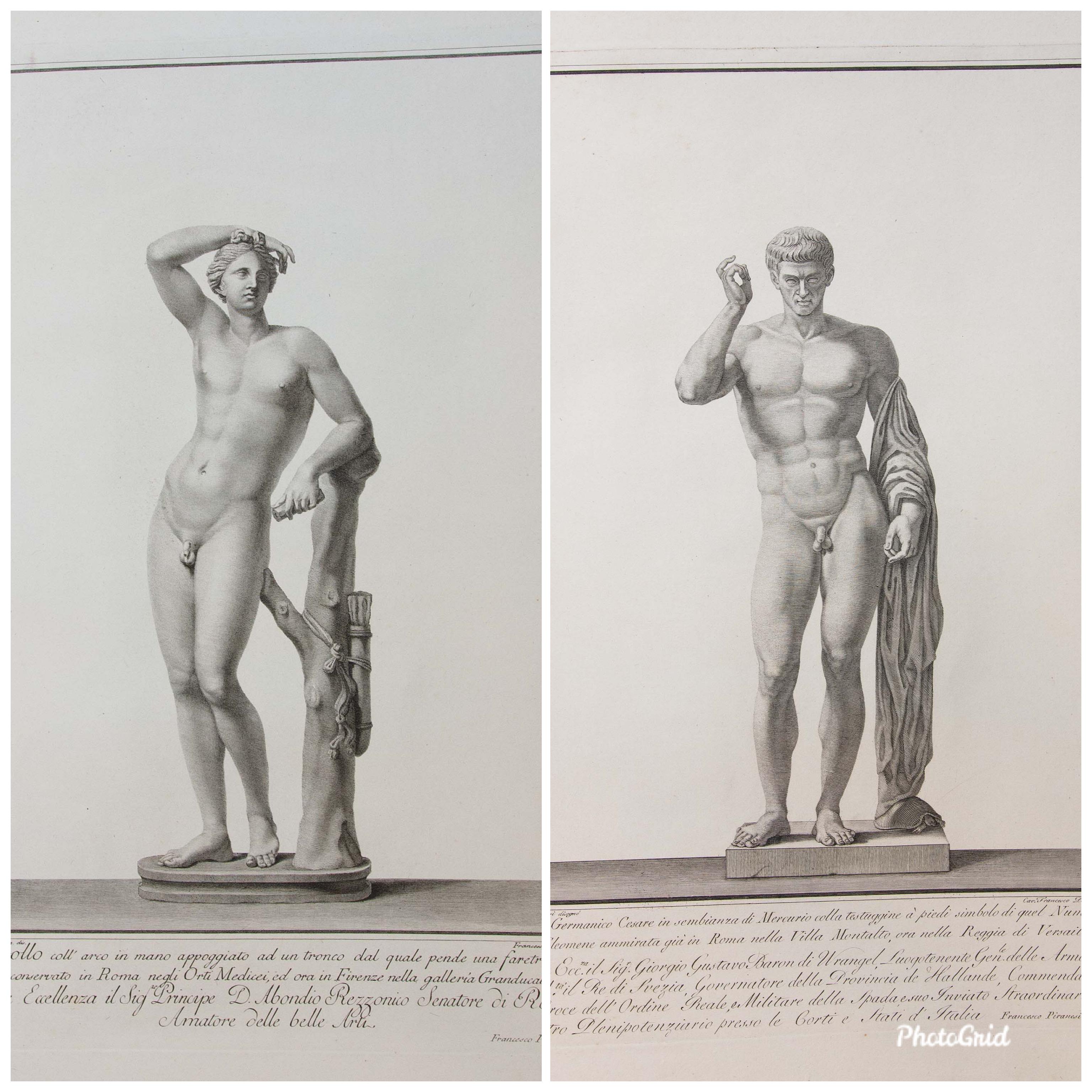 18th Century Large Folio 39 Engravings by Francesco Piranesi of Roman Sculpture 1