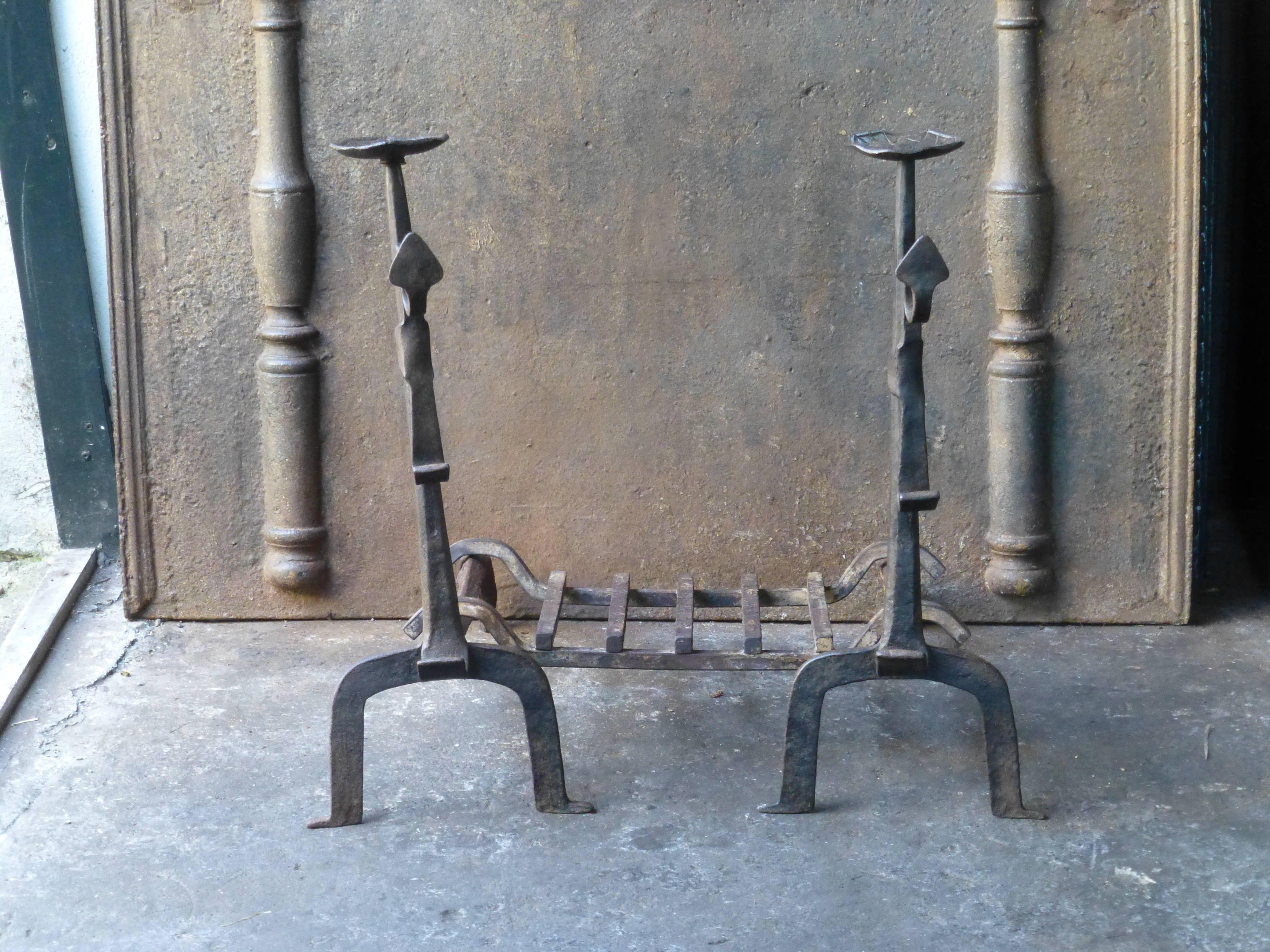 18th Century Large French Andirons, Firedogs 4
