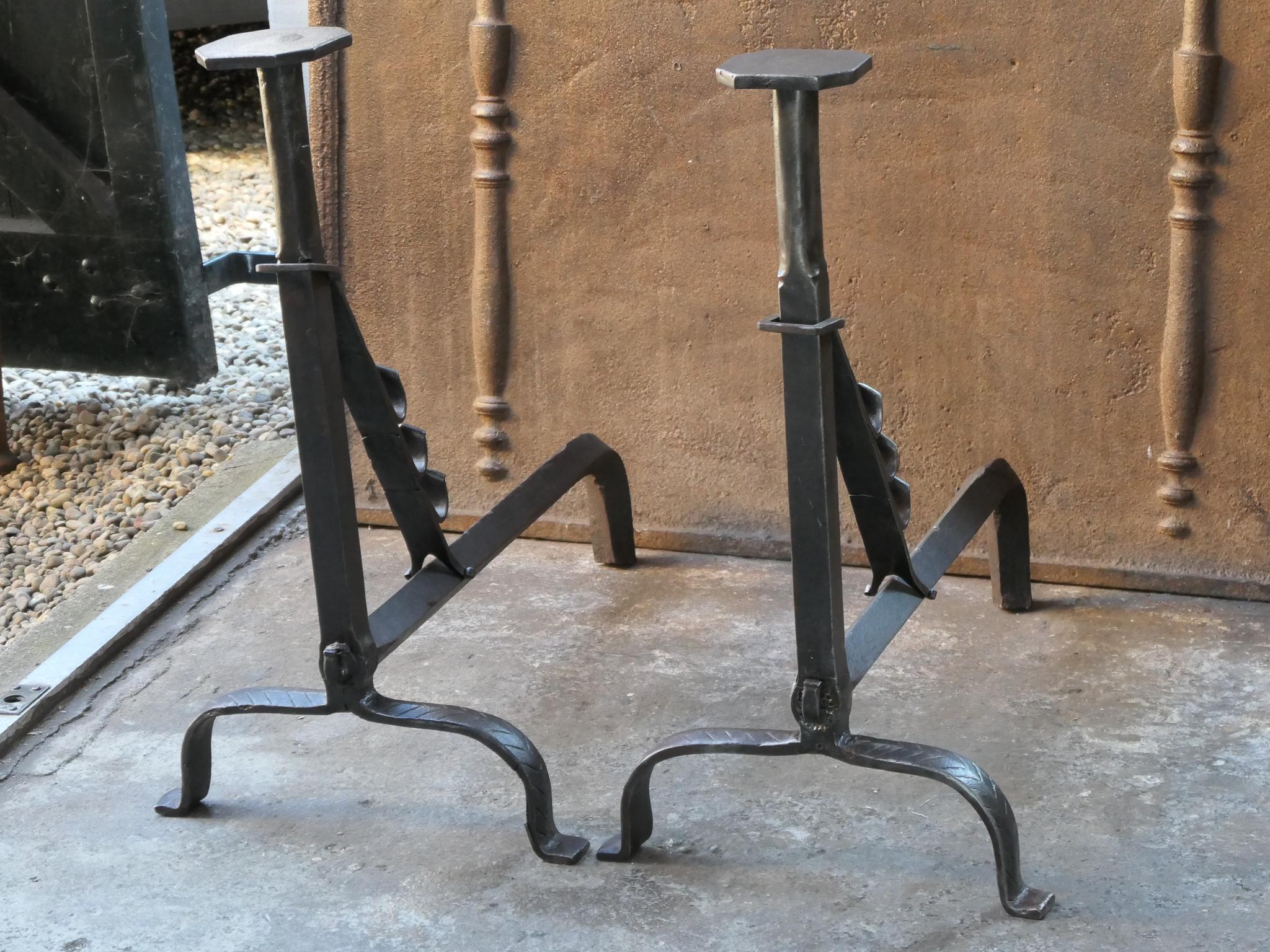 Large French 18th Century Andirons For Sale 6