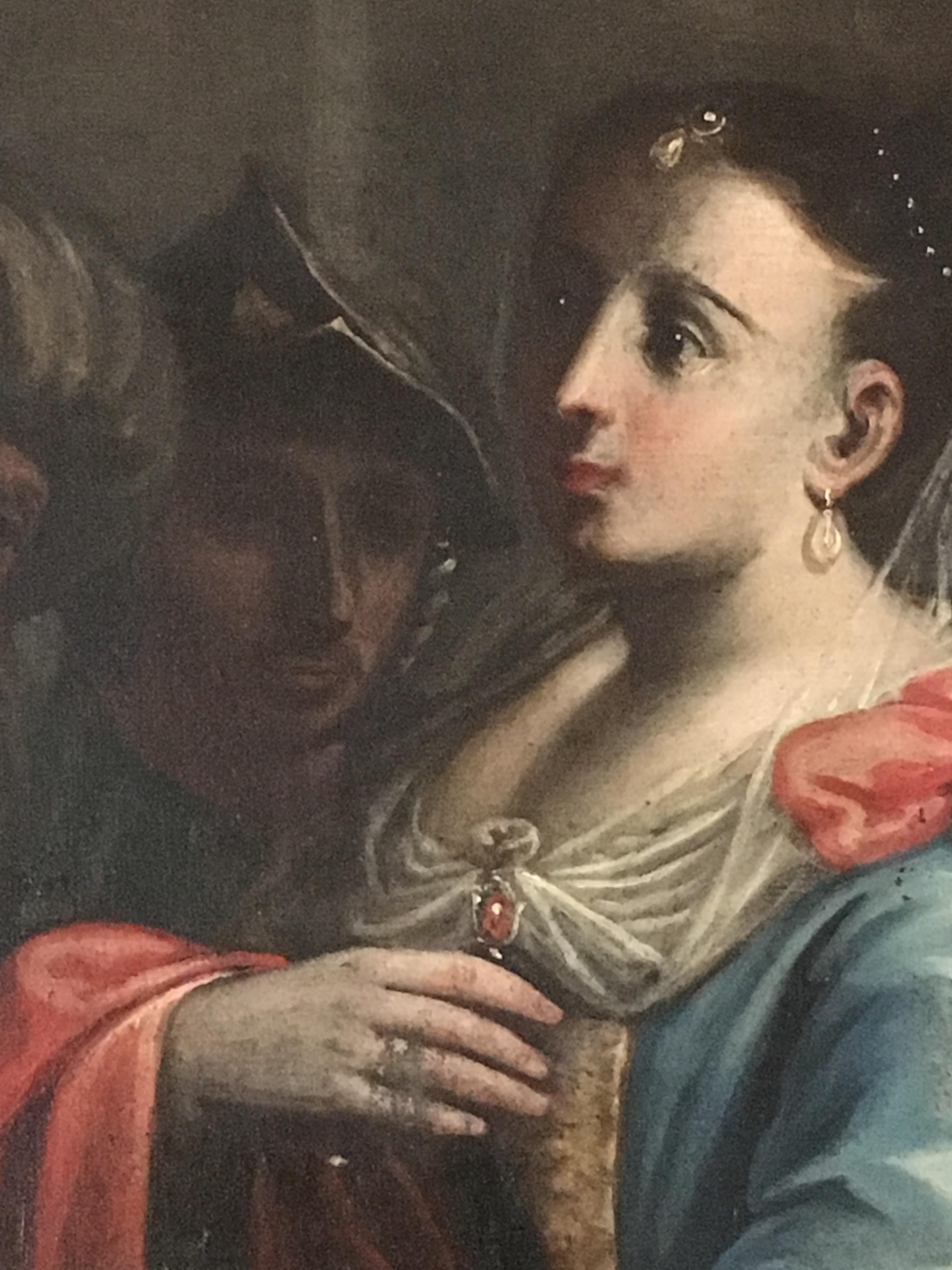 Esther before Ahasuerus 18th Century Large Italian School Painting with Figures 1