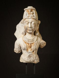 18th century Large marble bust of Bodhisattva Avalokiteshvara from India