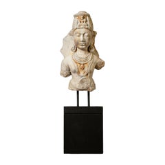 18th century Large marble bust of Bodhisattva Avalokiteshvara from India