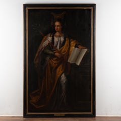 18th Century Large Oil on Canvas Italian Painting of King's Daughter, "Europe"