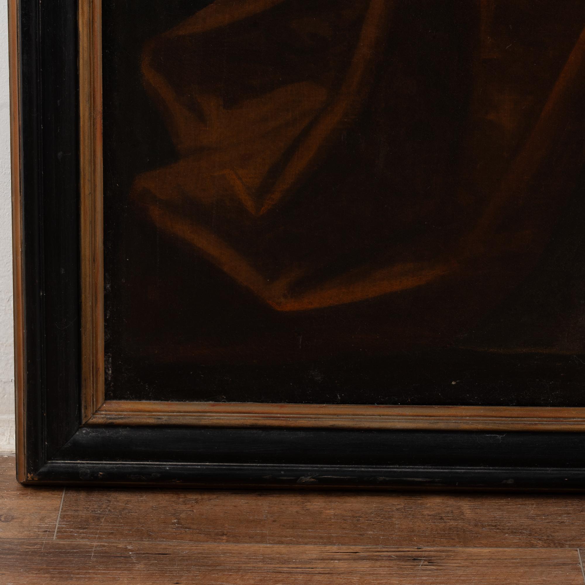 Grande olio su tela del XVIII secolo raffigurante la figlia del re, 