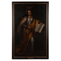 18th Century Large Oil on Canvas Italian Painting of King's Daughter, "Europe"