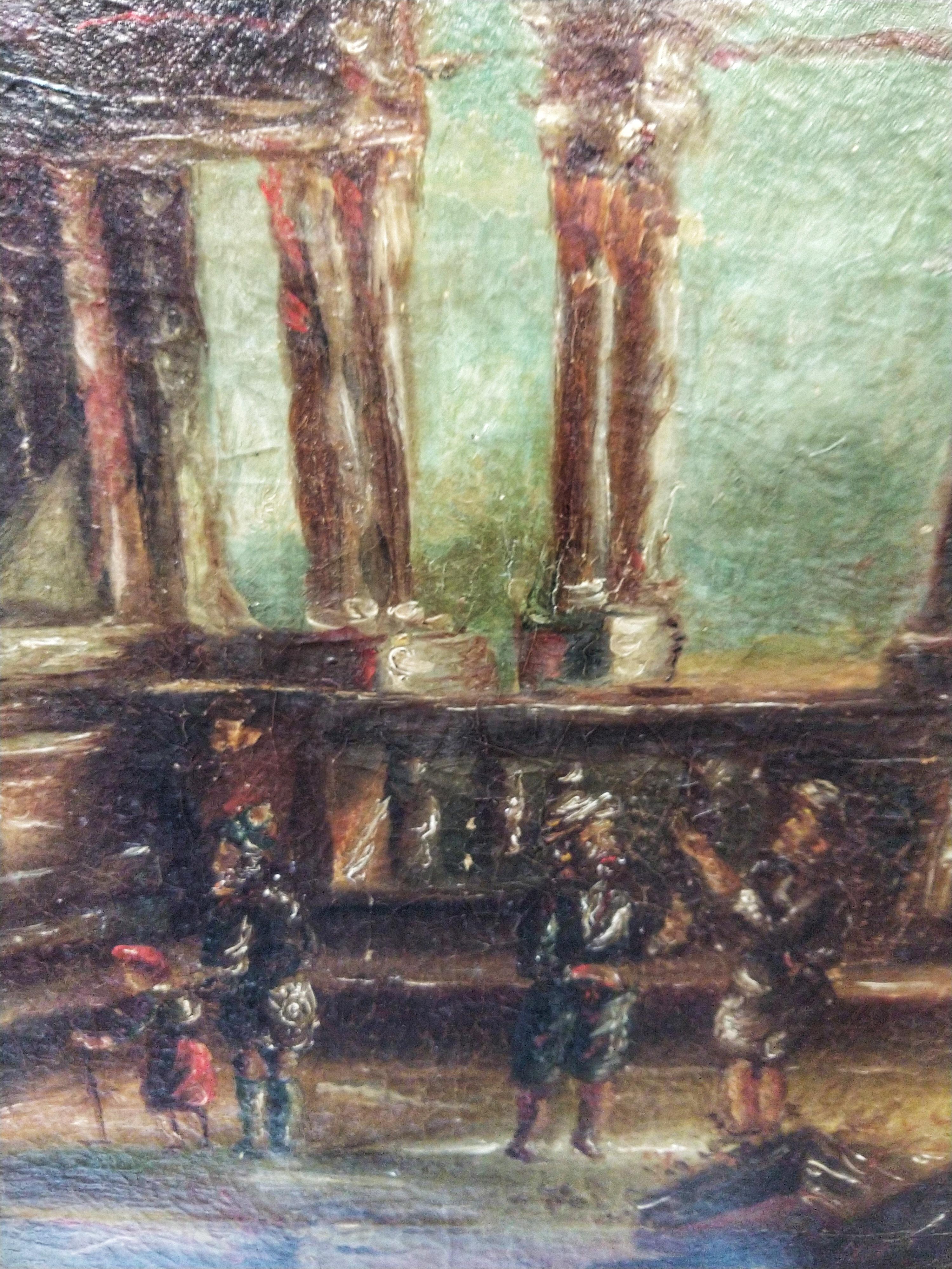 18th Century Large Oil on Canvas Ruins Restored In Good Condition For Sale In Toledo, Castilla La Mancha