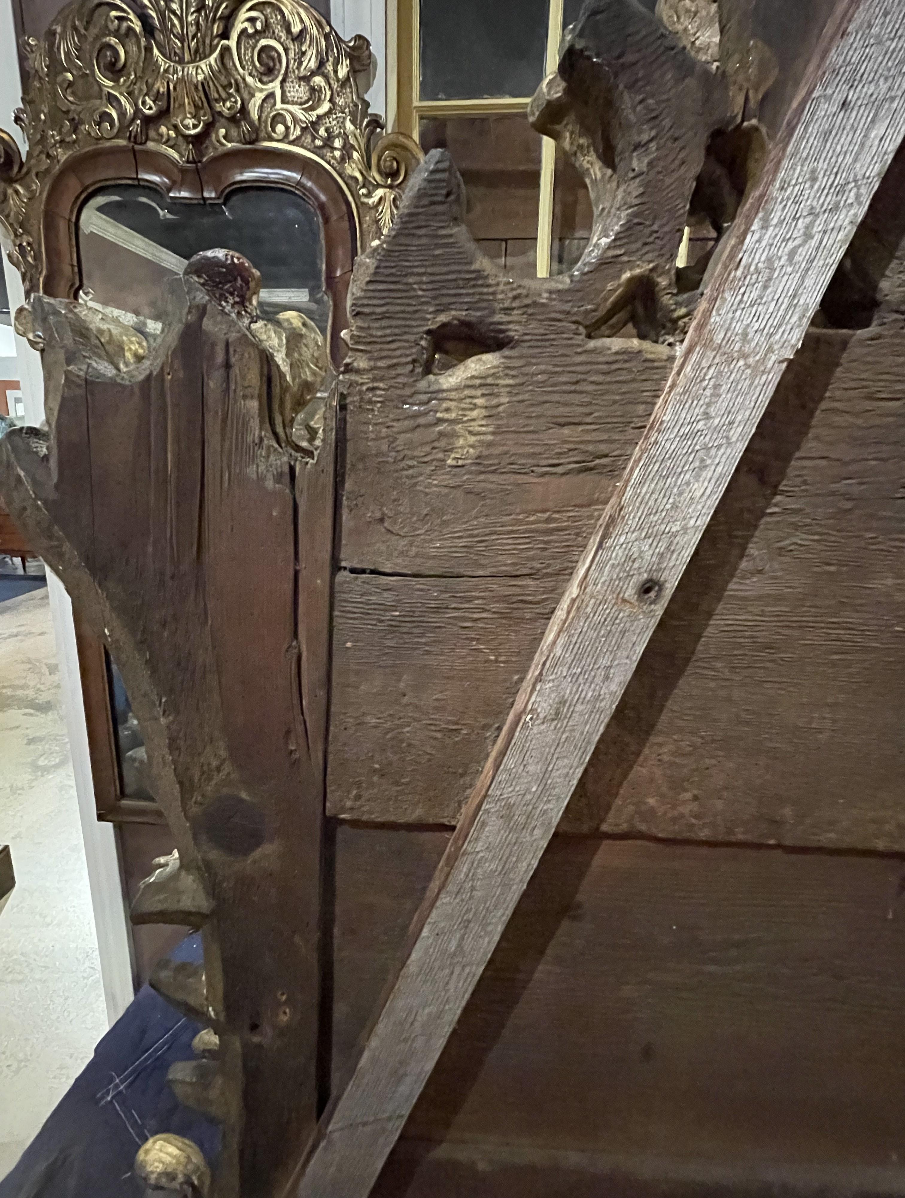Grand miroir de pilier ou miroir d'observation rococo du 18ème siècle, probablement anglais en vente 6