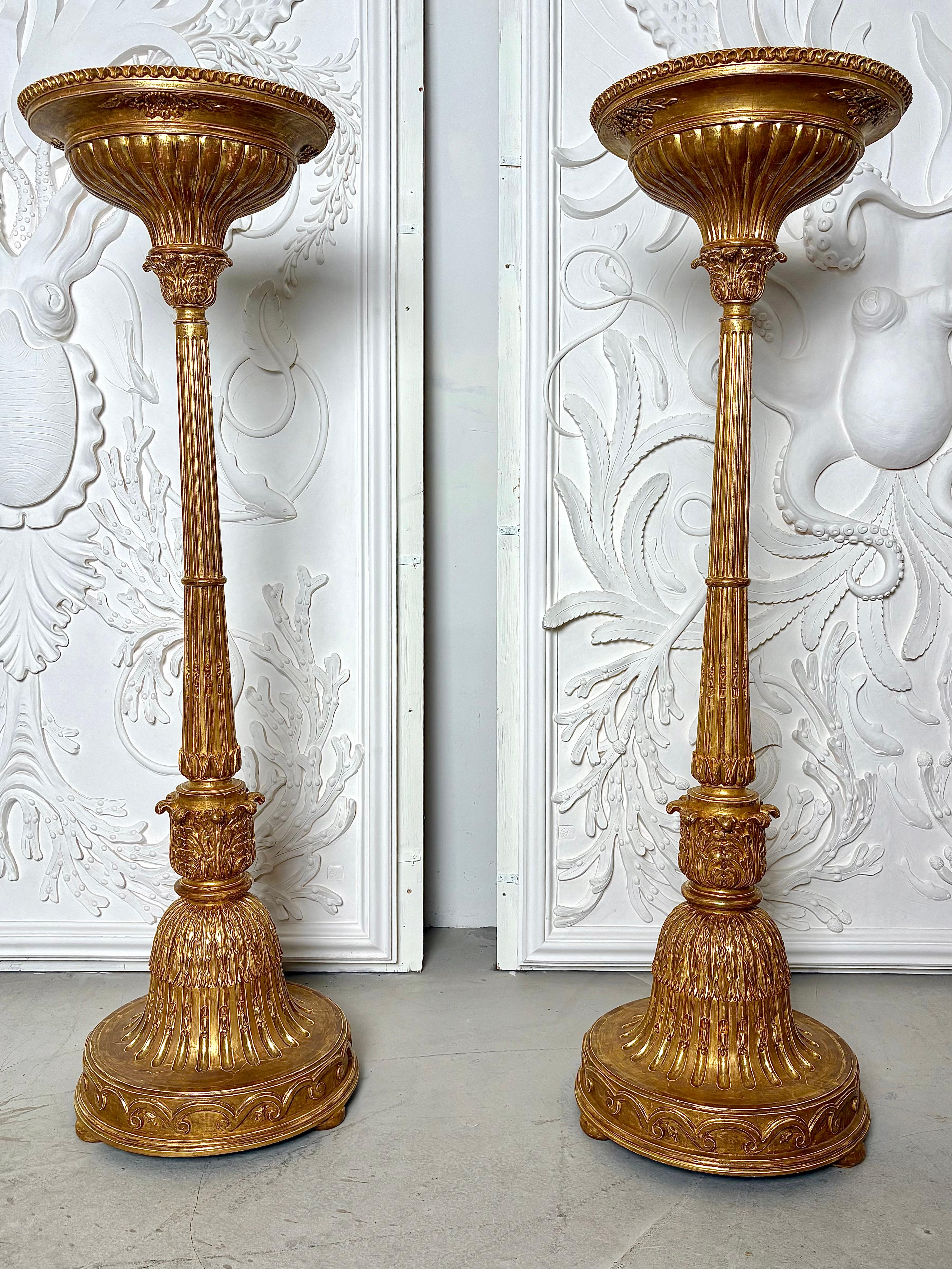 18th Century Large Russian Water gilded Torcheres For Sale 5