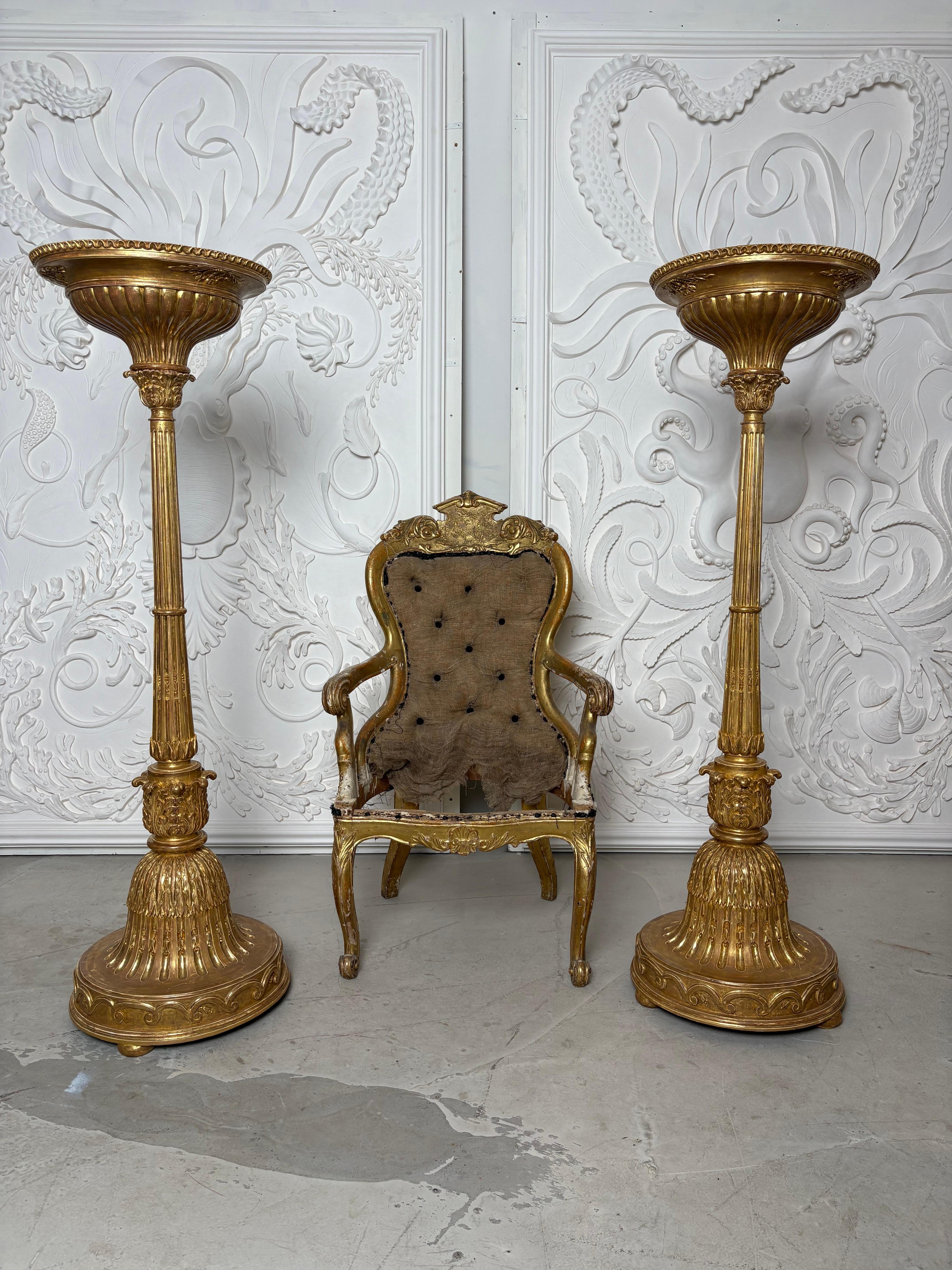 18th Century Large Russian Water gilded Torcheres For Sale 7