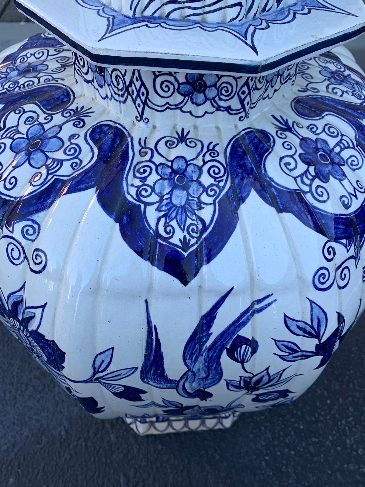 19th Century Large Scale Delft Style Blue and White Jar 6