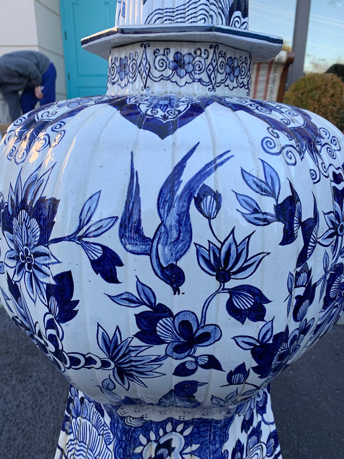 19th Century Large Scale Delft Style Blue and White Jar 7