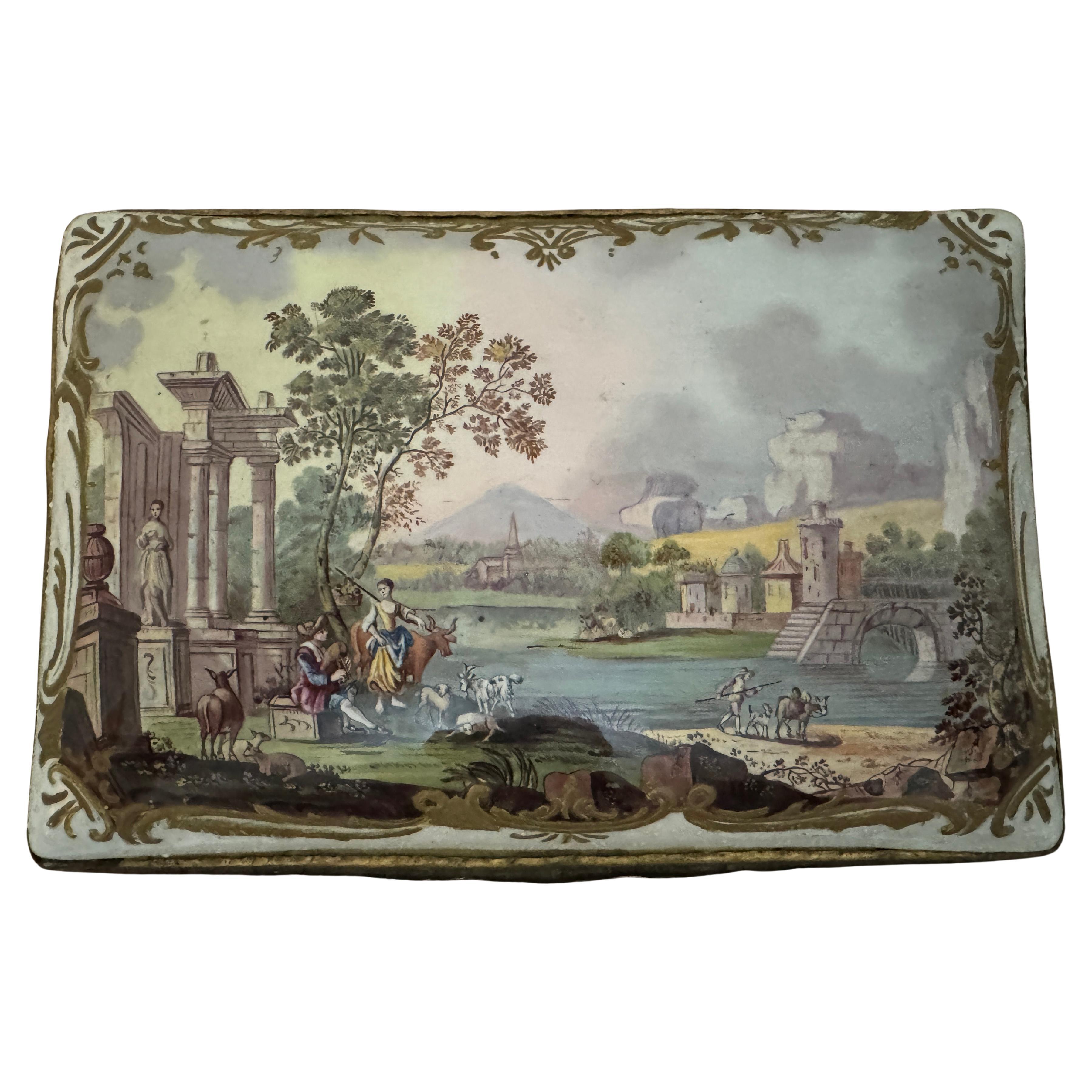 18th Century Large South Staffordshire Table Snuff Box