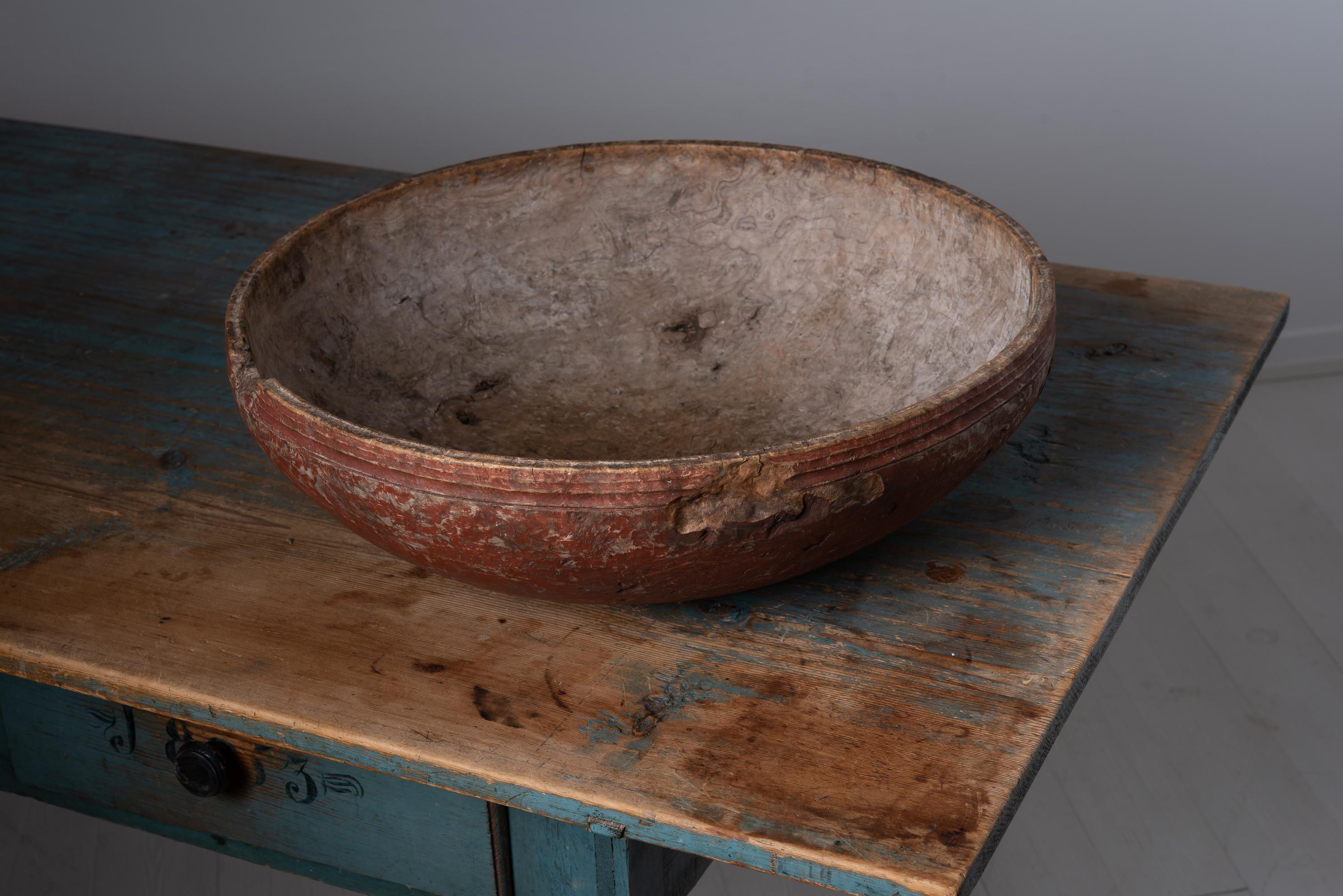 Hand-Crafted 18th Century Large Swedish Genuine Unusual Wood Root Bowl