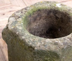 18th Century Large Weathered York Stone Mortar