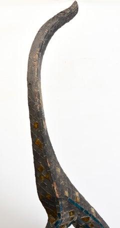 18th Century, Late Ayutthaya, Antique Thai Wooden Finial Chofa with Stand