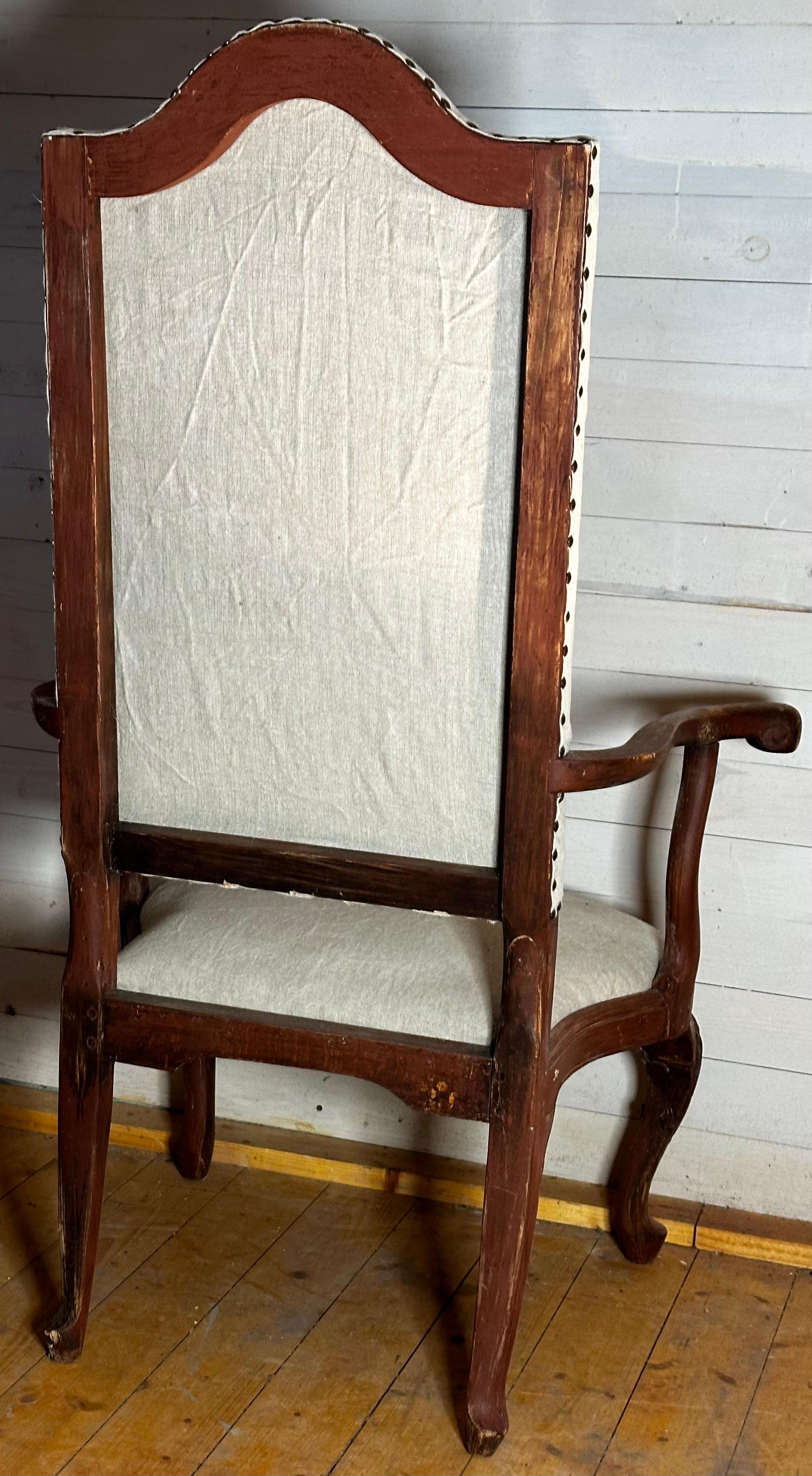 Baroque 18th Century Late baroque armchair in original color For Sale