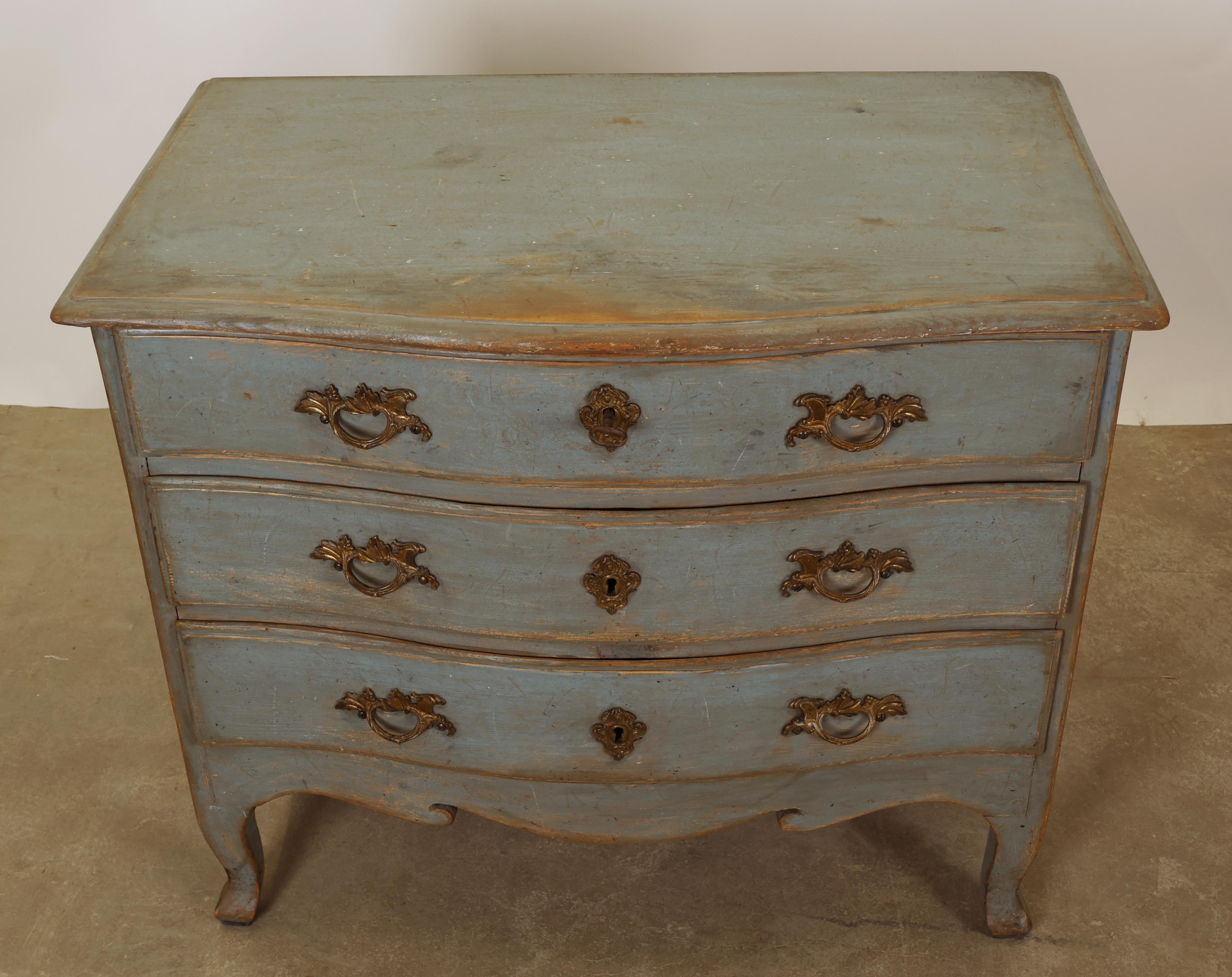 Gilt 18th Century Late Baroque Chest of Drawers For Sale
