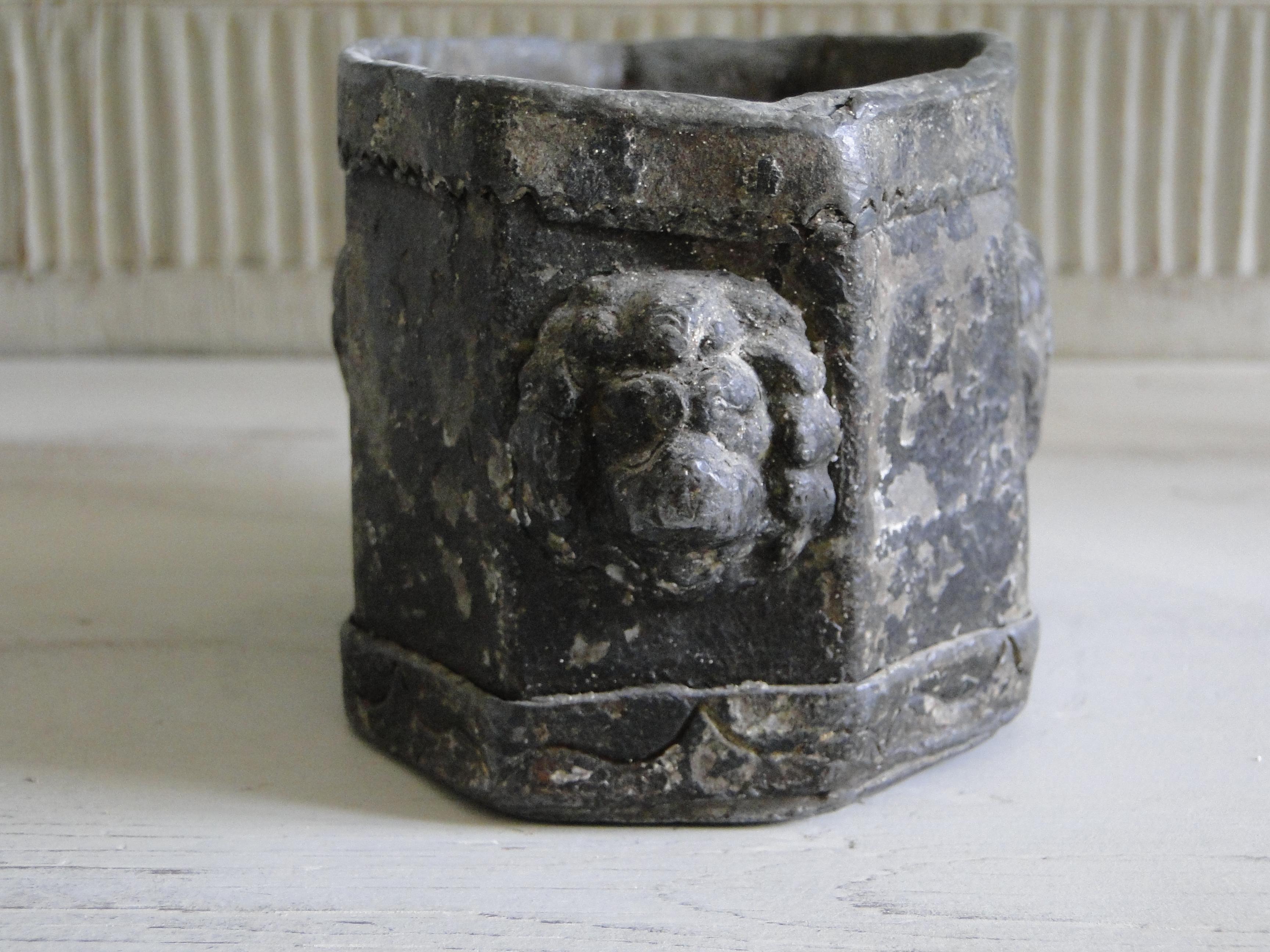 English 18th Century Lead Tobacco Box For Sale