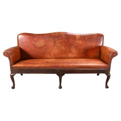 Antique 18th Century Leather Covered Sofa