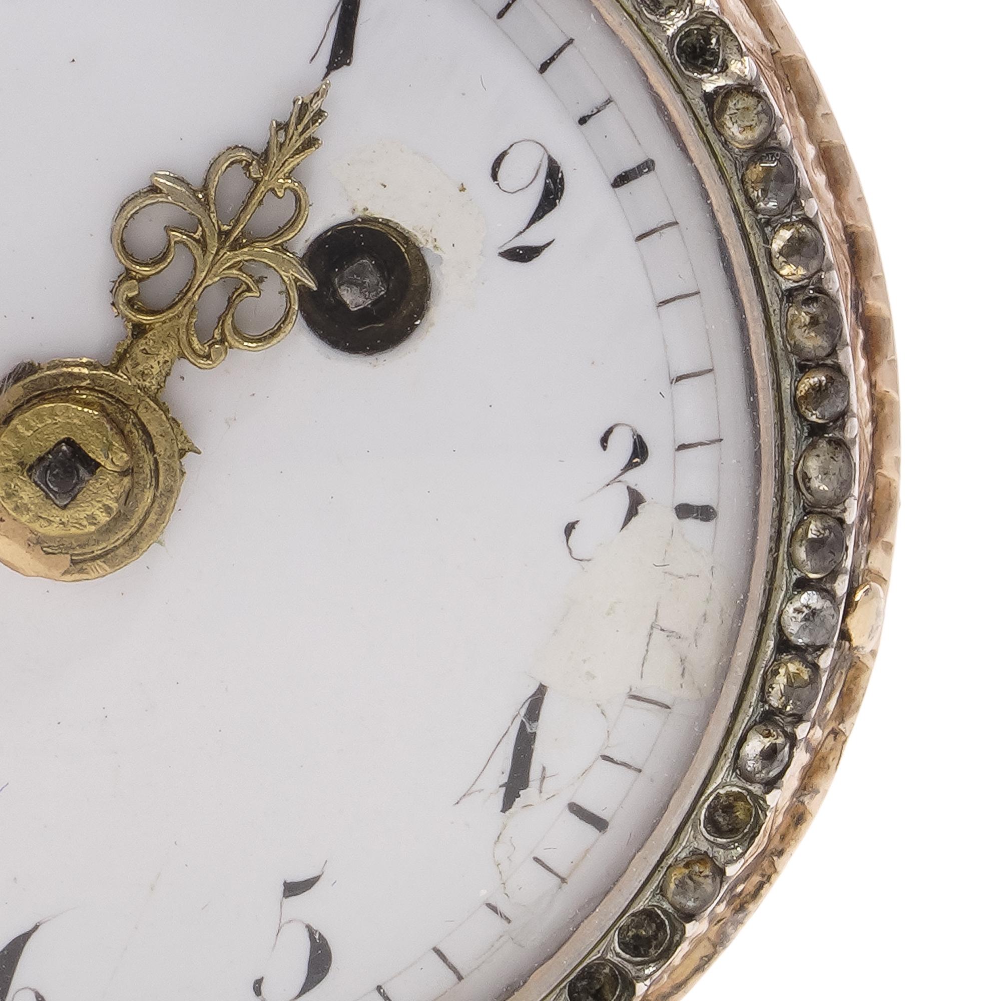 Mouvement Lépine Verge du 18ème siècle à remontoir à clé en or 18kt, une montre de poche en argent. en vente 7