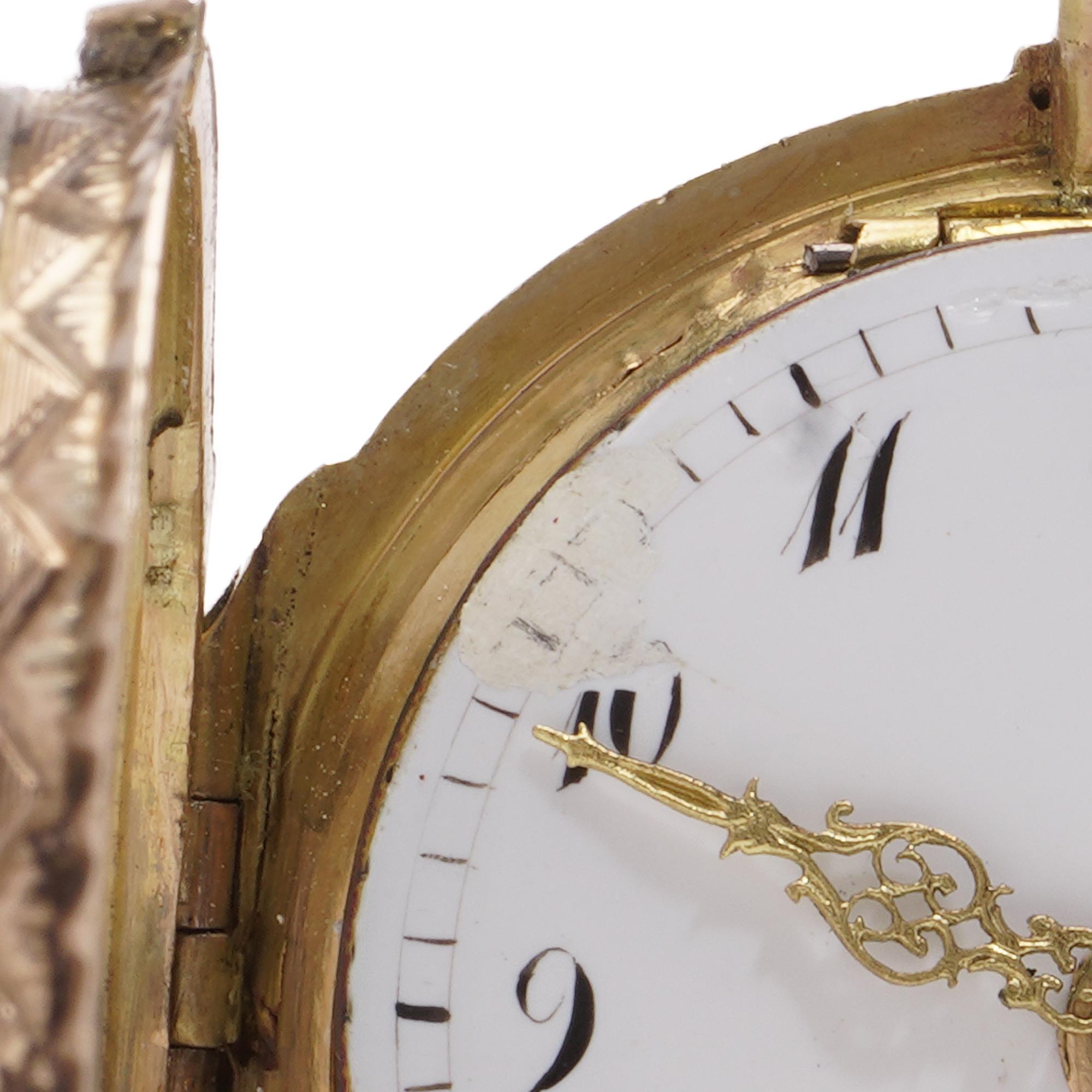 18th-century Lépine Verge movement key wind 18kt gold, a silver pocket watch For Sale 7