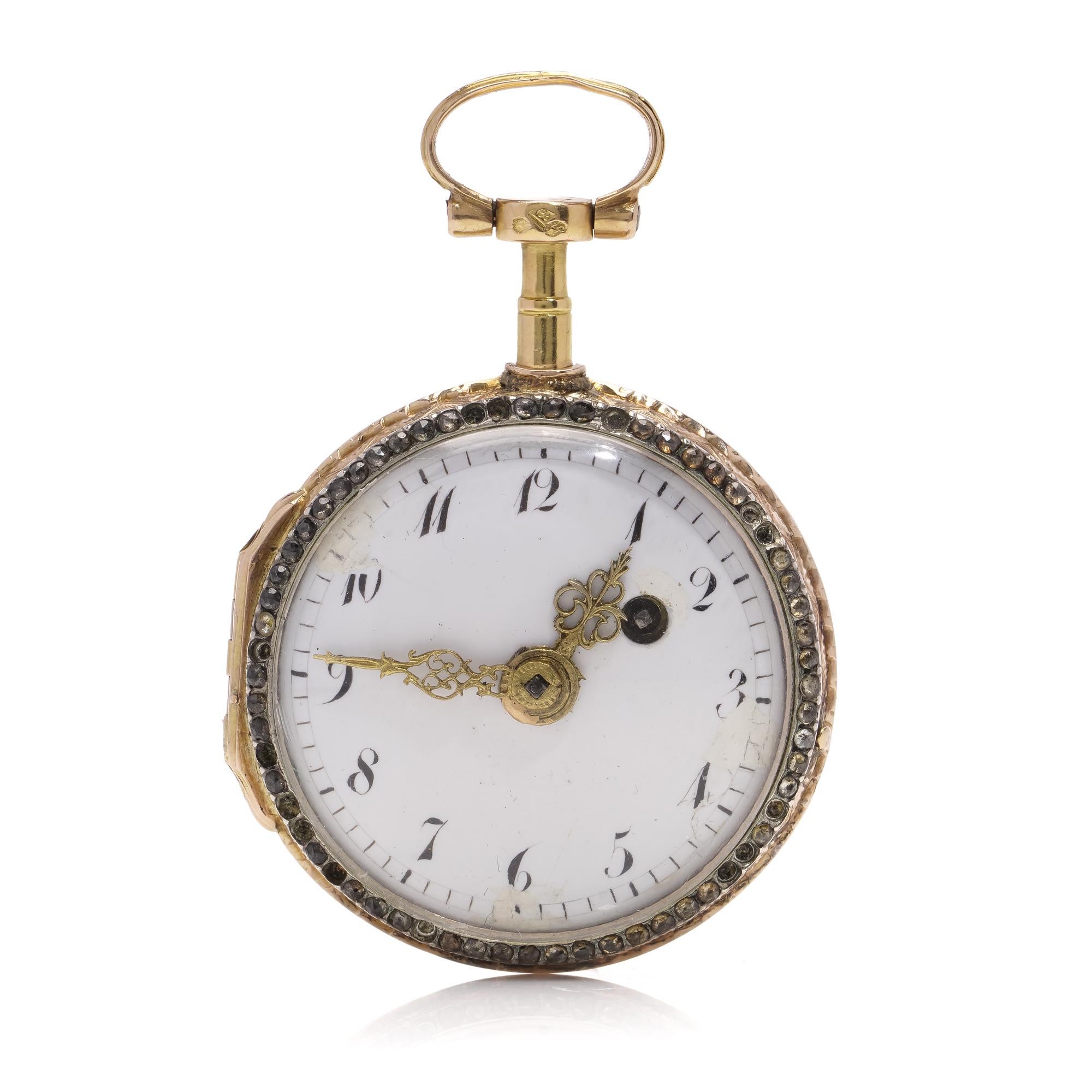 18th-century Lépine Verge movement key wind 18kt gold, a silver pocket watch 9
