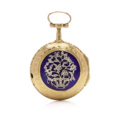 18th-century Lépine Verge movement key wind 18kt gold, a silver pocket watch